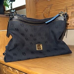 Dooney & Bourke Black East West Slouch Monogram Shoulder Bag